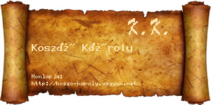 Koszó Károly névjegykártya